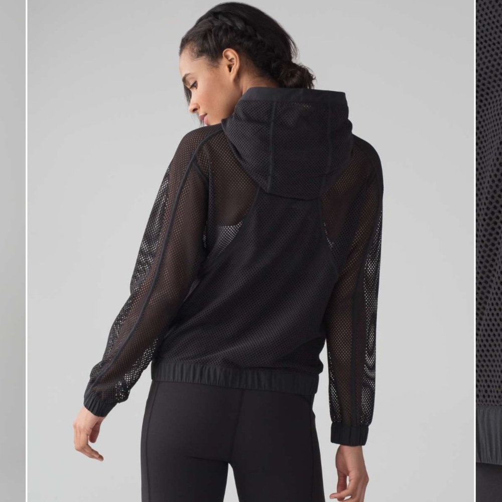 Lululemon 6 Mesh on Mesh Jacket black zip up